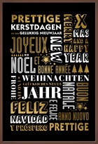 Een kerstboodschap chocolade in meerdere talen